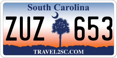 SC license plate ZUZ653