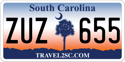 SC license plate ZUZ655