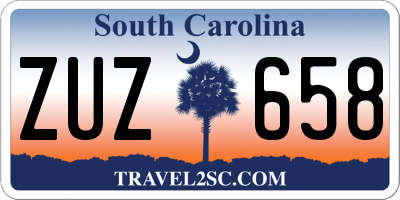 SC license plate ZUZ658