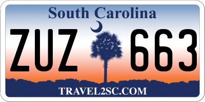 SC license plate ZUZ663