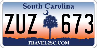 SC license plate ZUZ673
