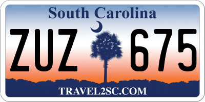 SC license plate ZUZ675
