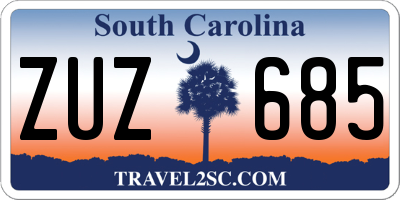 SC license plate ZUZ685