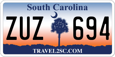 SC license plate ZUZ694