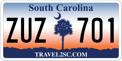 SC license plate ZUZ701