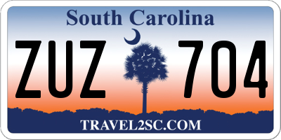 SC license plate ZUZ704