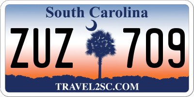 SC license plate ZUZ709