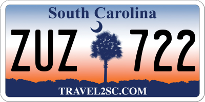 SC license plate ZUZ722