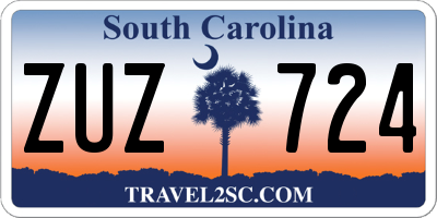 SC license plate ZUZ724