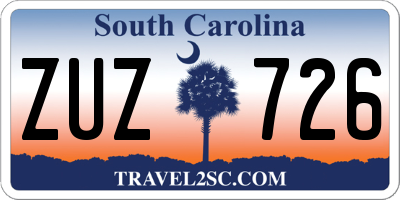 SC license plate ZUZ726