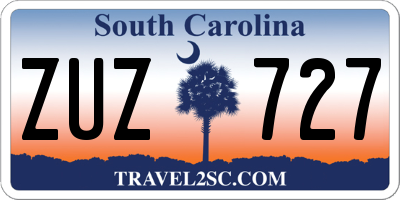SC license plate ZUZ727