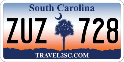 SC license plate ZUZ728