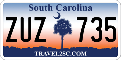 SC license plate ZUZ735