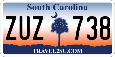 SC license plate ZUZ738