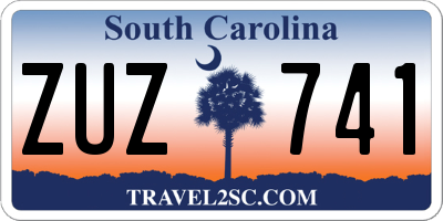SC license plate ZUZ741
