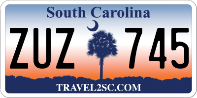 SC license plate ZUZ745
