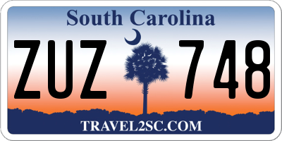 SC license plate ZUZ748