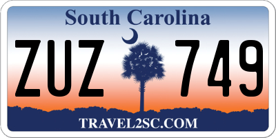 SC license plate ZUZ749