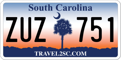 SC license plate ZUZ751