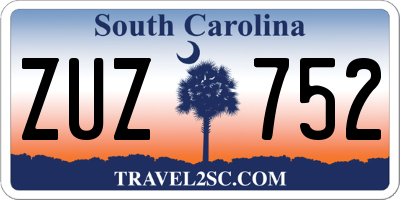 SC license plate ZUZ752