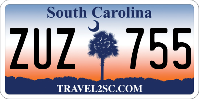 SC license plate ZUZ755