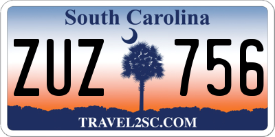 SC license plate ZUZ756
