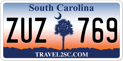 SC license plate ZUZ769
