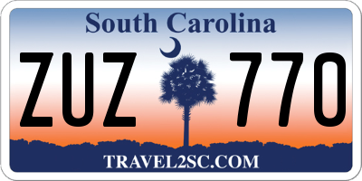 SC license plate ZUZ770