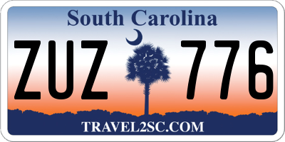 SC license plate ZUZ776