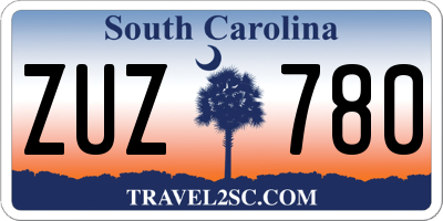 SC license plate ZUZ780