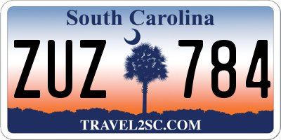 SC license plate ZUZ784
