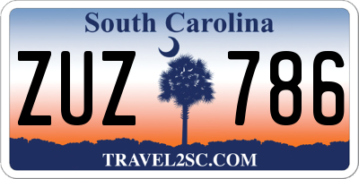 SC license plate ZUZ786