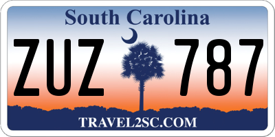 SC license plate ZUZ787