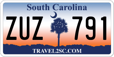 SC license plate ZUZ791
