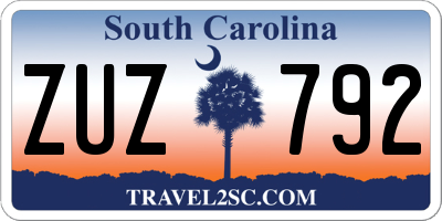 SC license plate ZUZ792