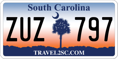 SC license plate ZUZ797