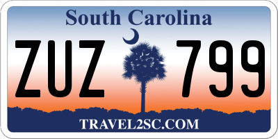 SC license plate ZUZ799
