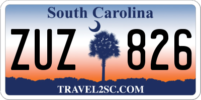 SC license plate ZUZ826