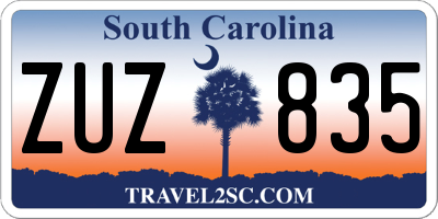 SC license plate ZUZ835
