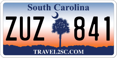 SC license plate ZUZ841
