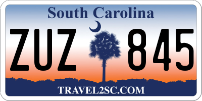 SC license plate ZUZ845