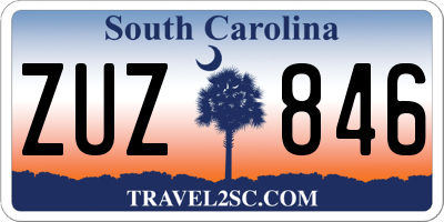 SC license plate ZUZ846