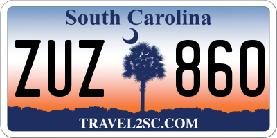 SC license plate ZUZ860