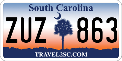 SC license plate ZUZ863