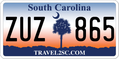 SC license plate ZUZ865