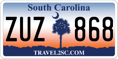 SC license plate ZUZ868