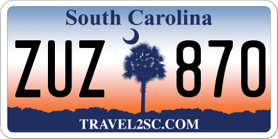 SC license plate ZUZ870