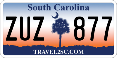 SC license plate ZUZ877
