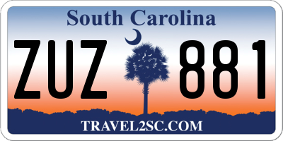 SC license plate ZUZ881