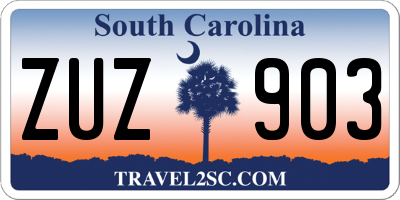 SC license plate ZUZ903